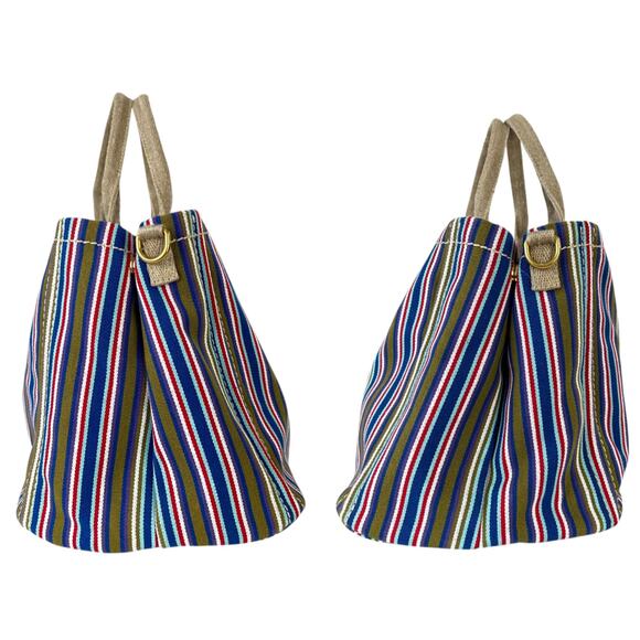 Prada Striped Canapa Tote Bag - Picture 4 of 9